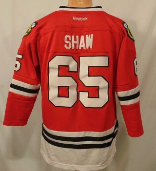 Andrew Shaw 65 Chicago Blackhawks Nhl Jersey Youth Xl Vintage Sewn Reebok Red