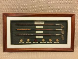 History Of Golf Collectible Shadow Box Evolution Of Irons And Balls