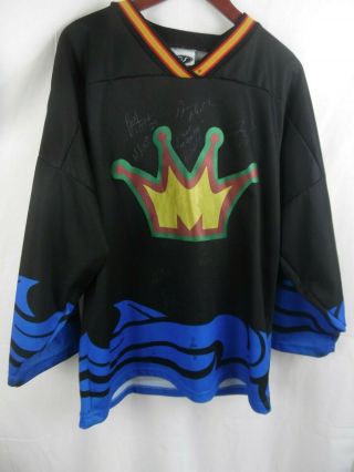 Vintage Game Chl Hockey Memphis Riverkings Jersey Signed By Team - Blood/stains L