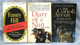 Fanny Hill,  Diary Of A Nun,  The Corioli Affair Vintage Paperback Books