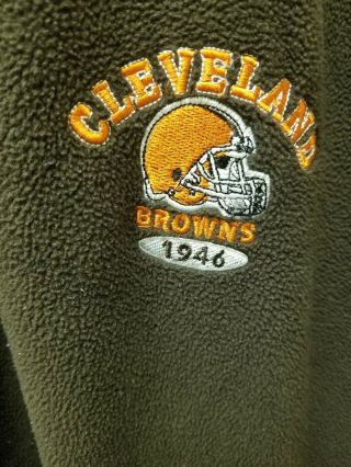 Vintage Cleveland Browns 1946 Brown 1/4 Zip Fleece Pullover Jacket Size XL NFL 3