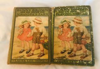 Bunny Brown Books Set Of 2 On Grandpa’s Farm And At The Circus Publ.  1916