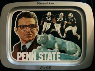 Vintage Rare Uncirculated 1977 Penn State Nittany Lions Football Coca - Cola Tray