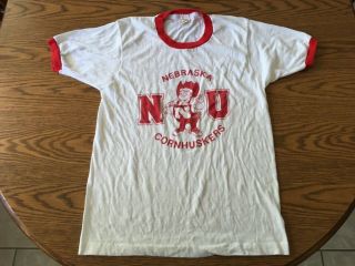 Vintage 80’s Screen Stars Nebraska Cornhuskers Ringer T - Shirt L