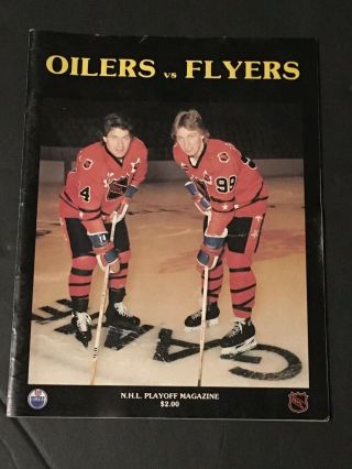 Edmonton Oilers Hockey Program Apr 11 1980 Wayne Gretzky 1st Playoff Vs Flyers
