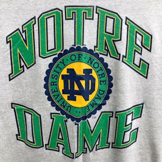 Vintage Notre Dame T - Shirt Mens L Gray 90’s Logo 7 Ncaa Football Single Stitch