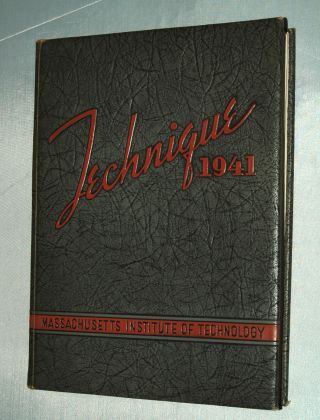 1941 Mit Massachusetts Institute Of Technology Yearbook Annual " Technique "