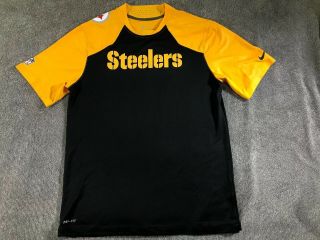 Rare Nike Dri - Fit On - Field Pittsburgh Steelers Active T - Shirt Men 