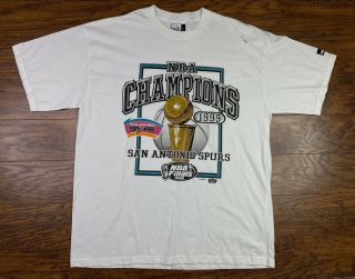 Vintage 1999 San Antonio Spurs Nba Championship T - Shirt Size L Puma Rr