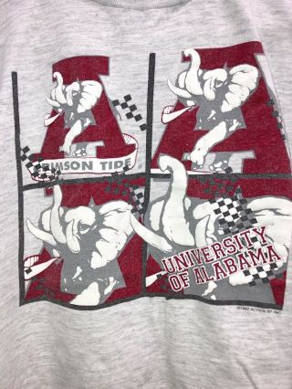 Vintage Alabama Crimson Tide T - Shirt Mens Xl Gray 1992 Ncaa Football Sec