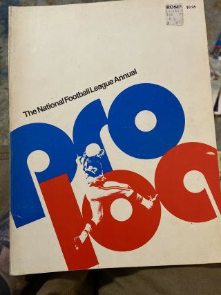 The National Football League Annual Prolog 1971 By Bob Oates Jr