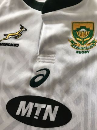 Asics 2018 South Africa Springboks Rugby Union Jersey Shirt Youth Age 7 - 8 Euc