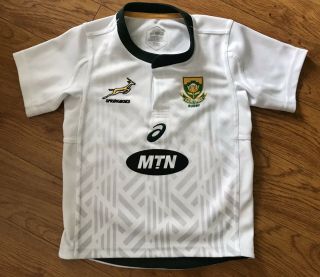 ASICS 2018 South Africa Springboks Rugby Union Jersey Shirt Youth Age 7 - 8 EUC 2
