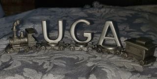 Miniature University Of Georgia Pewter Train With " Uga " Letters Gift Idea.