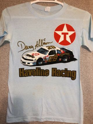Vintage Davey Allison Havoline Racing Nascar Winston Cup T - Shirt Throwback Ford