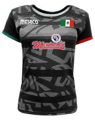 Women Jersey Mexico Aguilas De Mexicali 100 Polyester Black/grey