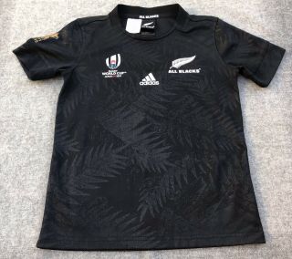 Adidas Zealand All Blacks 2019 World Cup Rugby Jersey Shirt Youth Kids 9 - 10