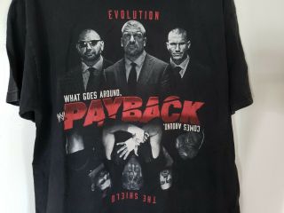 WWE Payback Shield vs Evolution Randy Orton Batista Triple H Wyatt Shirt Mens L 2