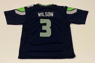 Kids Nike Seattle Seahawks Russell Wilson Football Jersey Size Youth Large Euc