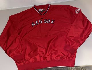 Nike Team Mlb Boston Red Sox Pullover Windbreaker Jacket - Mens Xl - Red