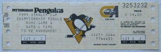 1991 Nhl Stanley Cup Finals Ticket Pittsburgh Penguins Vs Minnesota North Stars