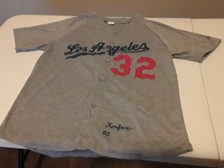 Rare Gray Los Angeles Dodgers Sandy Koufax Jersey Sga 5/30/19 Size Xl