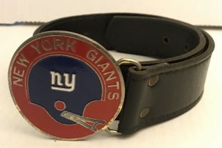 Vintage 1971 NY GIANTS Belt & Buckle NFL Properties Inc Size 26 - 28 Youth 2