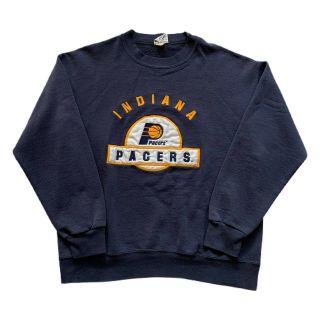 Vtg 90s Indiana Pacers Nba Nutmeg Usa Blue Embroidered Sweatshirt Men 