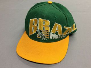 Vintage 90s Brasil Brazil 1994 World Cup Soccer Snapback Mens Adult Hat One Size