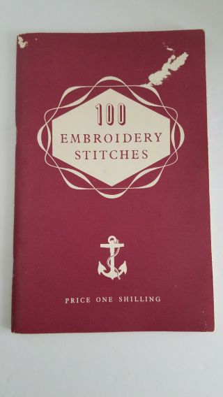 Vintage 1962 Coats Sewing Group 100 Embroidery Stitches Printed Glasgow Scotland