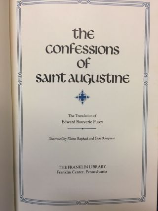 The Confessions of Saint Augustine The Franklin Library 3