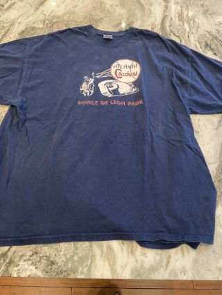 Atlanta Crackers T Shirt Ebbets Field Flannels Size 2xl Blue Vintage 90s Vtg
