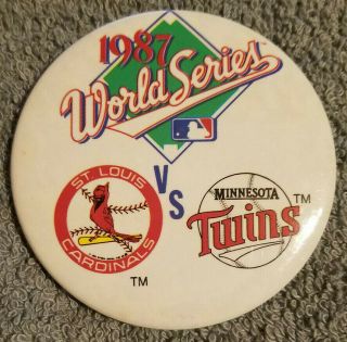 Mlb Vtg 1987 World Series St Louis Cardinals Vs Minnesota Twins Pinback Button