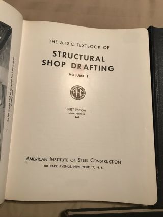 Vintage Structural Shop Drafting Engineer Vol 1,  2,  3 A.  I.  S.  C.  1st Edition Book 2