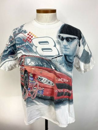 Vintage Dale Earnhardt Jr Nascar Budweiser Full Wrap Racing T Shirt Adult Xl