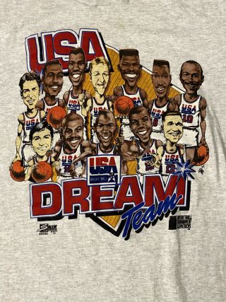 Medium 1992 Dream Team T - Shirt Tournament Of The Americas Pre - Olympics (rare)