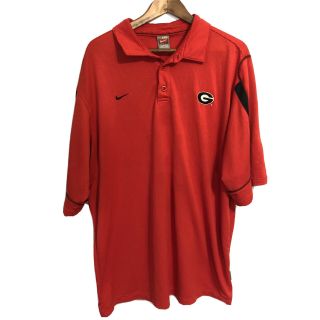 Men’s Nike Team Dri Fit Uga Georgia Bulldogs Golf Polo Shirt Xxl Red Black Golf