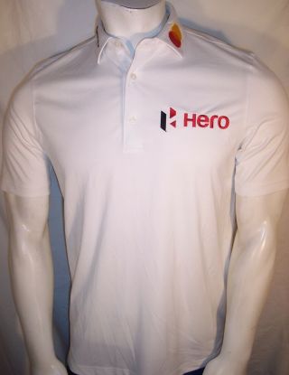 Greg Norman Small Poly Golf Shirts Hero - Mastercard - Callaway Pga Tour Issue Logos