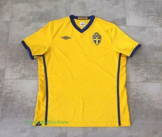 Sweden National Team 2010 2011 Home Football Soccer Shirt Jersey Umbro Men Xl
