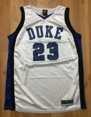 Duke Blue Devils Basketball Jersey Mens Large Nike White Blue Black Ncaa Acc L