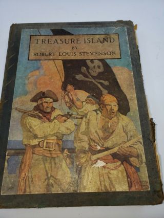Old Book 1912 Treasure Island By Robert Louis Stevenson.
