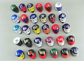 Franklin Nhl Ice Hockey Mini Goalie Masks Tracker Helmets Complete Set Of 30 Vgc