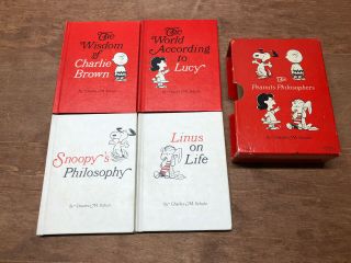 The Peanuts Philosophers 4 Book Set Schultz Snoopy Charlie Brown Hallmark