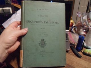 Recueil Des Inscriptions Parisiennes 1881 1891 Illustrated 1st Ed En Francais