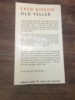 1964 Old Yeller By Fred Gipson First Printing Perennial Library P2 2