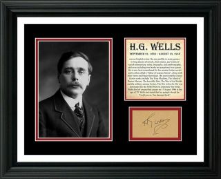H.  G.  Wells Signed Auto Cut And 11x14 Photo Display Ready 2 Frame