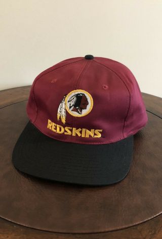 Vintage Washington Redskins Embroidered Logo Hat Cap Maroon Snapback Eastport.