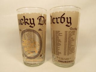 2 Vintage 1974 Kentucky Derby Julep Glasses Churchill Downs Secretariat