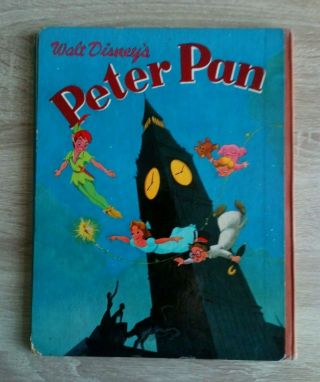 Walt Disney ' s Peter Pan Book Vintage Childrens TV Film Hardback Circa 1953 2