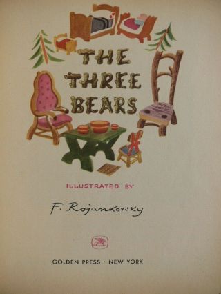 4 Vintage Little Golden Books THREE BEARS,  THREE LITTLE KITTENS,  LITTLE RED HEN 3